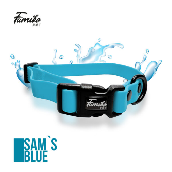Fumiko® Halsband Sams Blue aus Biothane