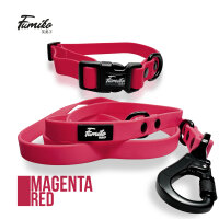 Fumiko® Halsband & Leine Kombi Magenta Red aus...